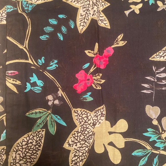 NWOT Handmade, Hand Block Print, Cotton Pajama Set In Black Floral - Picture 5 of 6